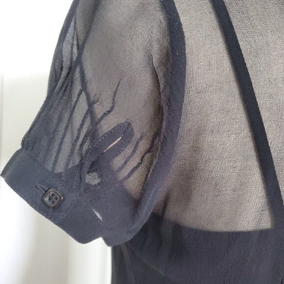 ALFANI - Sheer Button Down Top with Cami Small - Picture 7 of 16